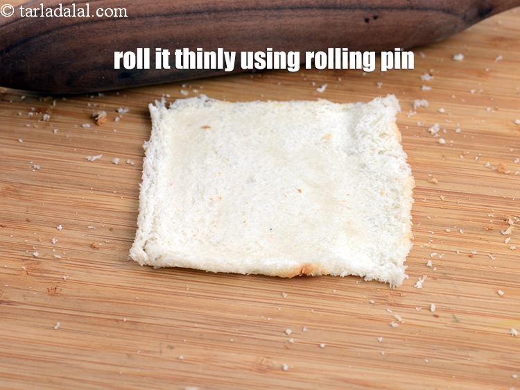 Step 44 – Roll it thinly using a rolling pin. Keep aside.