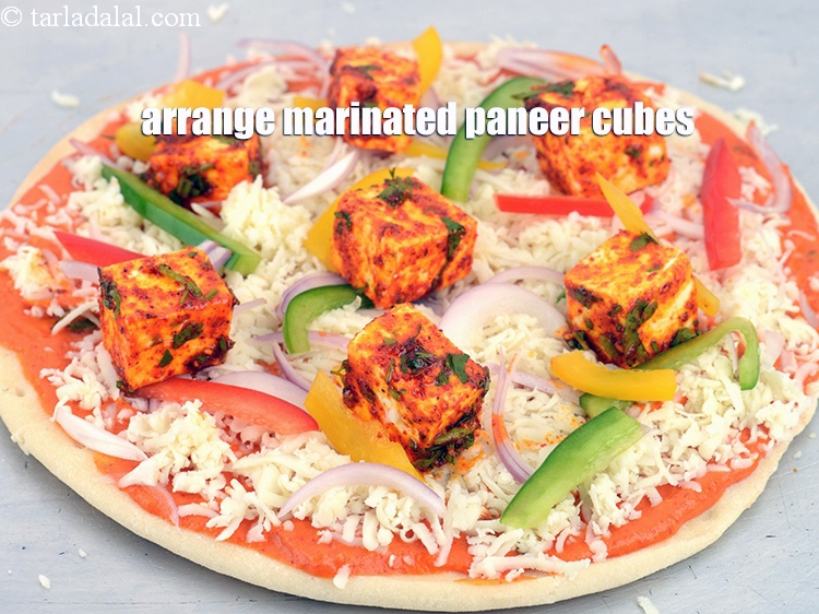 Step 45 – Arrange the marinated&nbsp;paneer cubes.