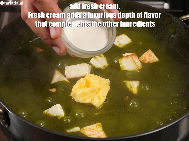 Step 44 – Add 2 tsp <a href="https://www.tarladalal.com/glossary-fresh-cream-1877i">fresh cream</a>. Fresh cream adds a luxurious depth of flavor that …