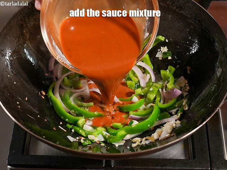 Step 43 – Add the sauce mixture.