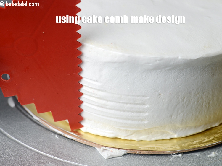 Step 48 – Using a cake comb make a design on the sides.