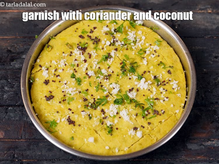 Step 36 – <meta charset="UTF-8" /> Garnish the&nbsp;<strong>green peas dhokla | instant matar dhokla | no fermentation dhokla …