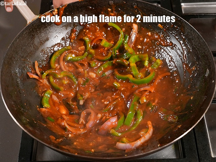 Step 44 – Cook on a high flame for 2 minutes, while stirring continuously.