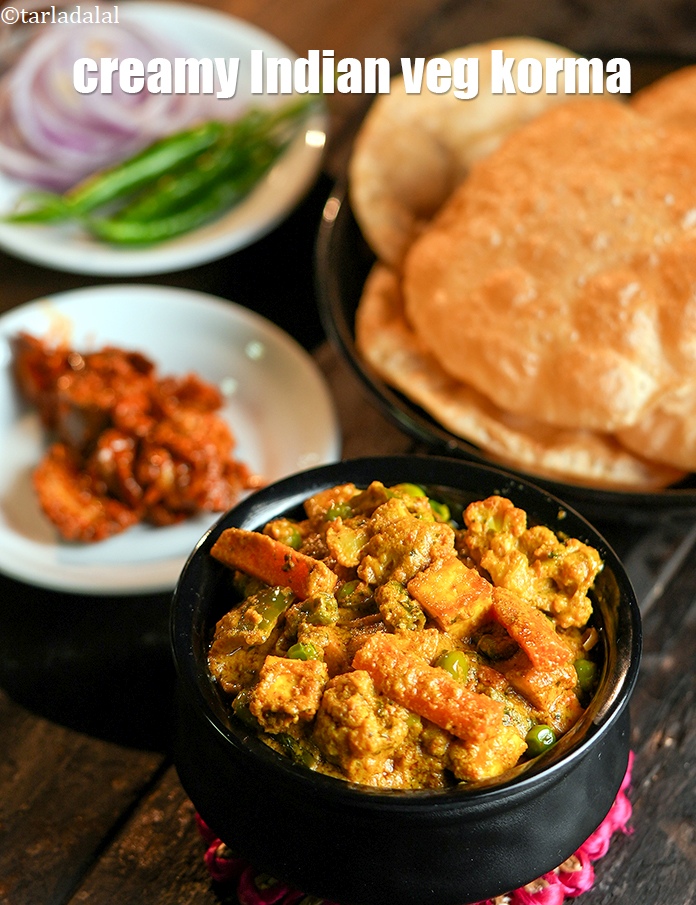 Step 46 – Serve <strong>vegetable korma \ | creamy Indian veg korma sabzi | vegetable kurma curry | …