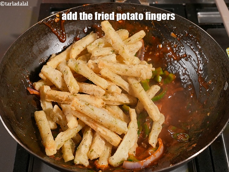Step 45 – Add the fried potato fingers.