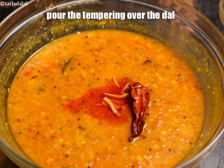 Step 47 – Pour the tempering over the dal.
