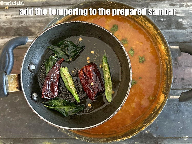 Step 48 – <p>Add this tempering to the prepared sambhar.</p>