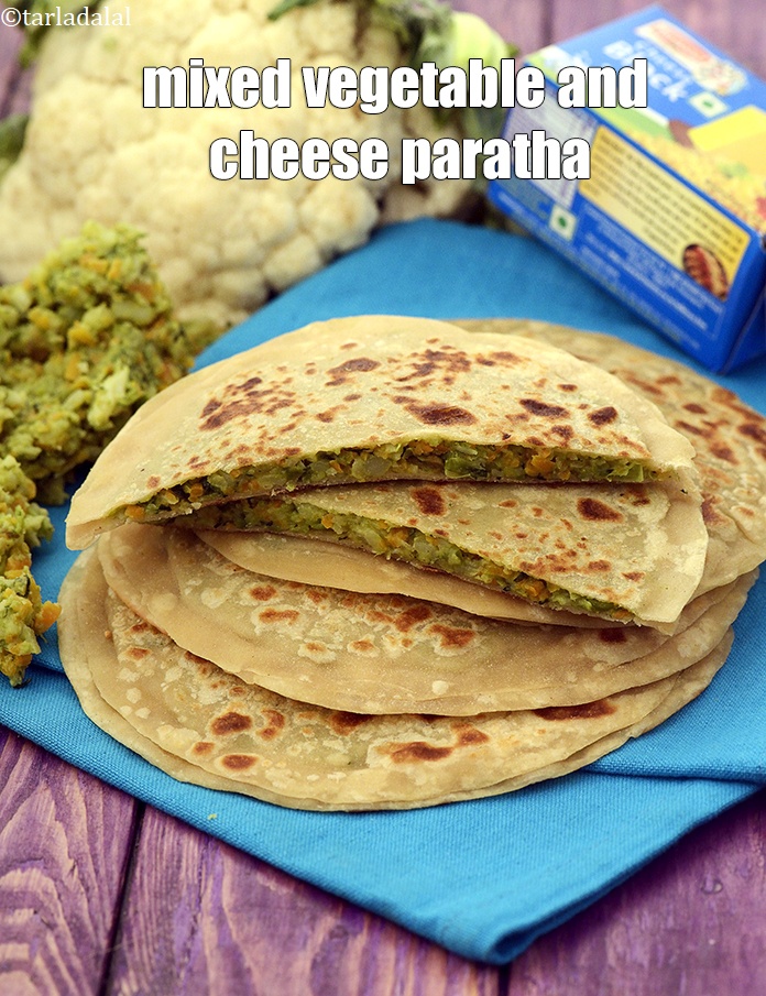 Step 47 – Serve <strong>paratha stuffed with vegetable and cheese | mixed vegetable and cheese paratha | stuffed …