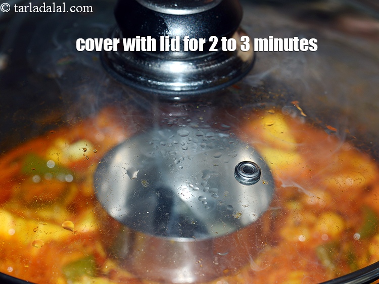 Step 48 – Cover with lid for 2 to 3 minutes.