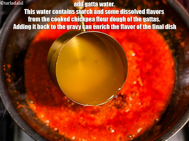Step 49 – Add 2 cups gatta water. This water contains starch and some dissolved flavors from the …