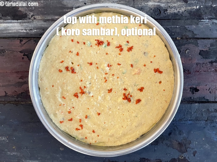 Step 49 – Top with some methia keri ( koro sambar ).
