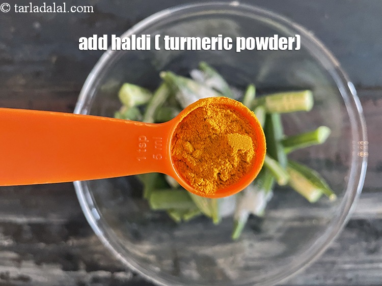 Step 14 – Add&nbsp;<meta charset="UTF-8" />1 tsp&nbsp; <a href="glossary-turmeric-powder-haldi-645i">turmeric powder (haldi)</a>.
