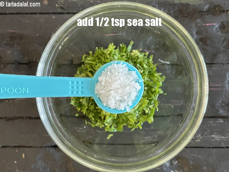 Step 7 – Add sea salt to taste. We used 1/2 tsp sea salt.