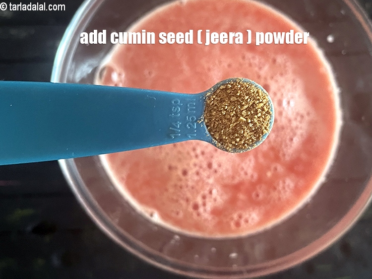 Step 7 – Add&nbsp;<meta charset="UTF-8" />1/4 tsp&nbsp;roasted&nbsp;<a href="glossary-cumin-seeds-powder-jeera-powder-zeera-powder-382i">cumin seeds (jeera) powder</a>.