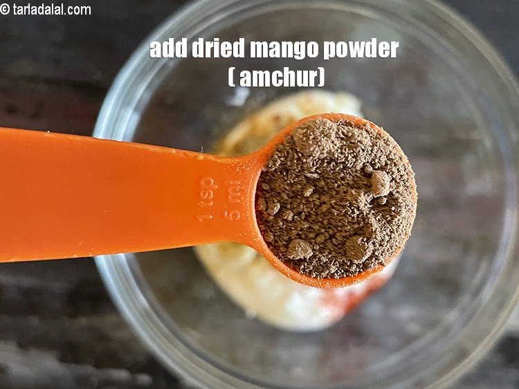 Step 8 – Add&nbsp;<meta charset="UTF-8" />1 tsp&nbsp;<a href="glossary-dried-mango-powder-amchur-powder-148i">dried mango powder (amchur)</a>.
