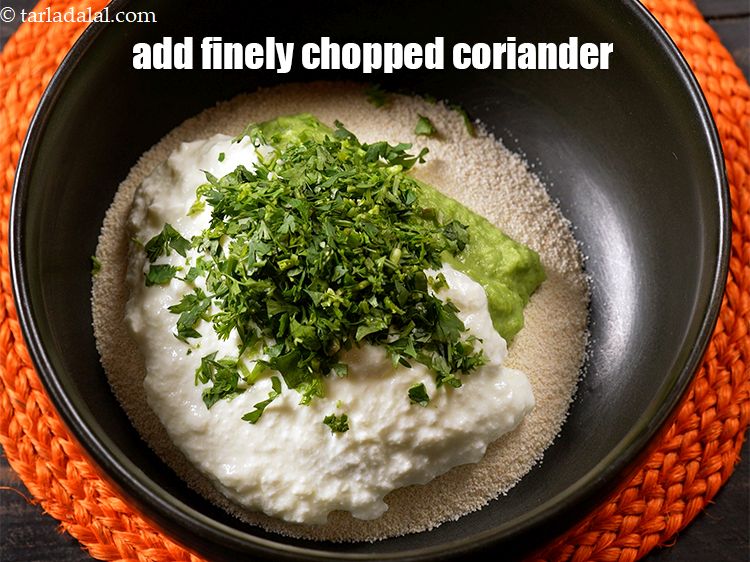 Step 7 – Add 1 tbsp finely <a href="https://www.tarladalal.com/glossary-chopped-coriander-783i">chopped coriander (dhania)</a>.