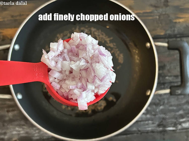 Step 10 – Add&nbsp;<meta charset="UTF-8" />1/4 cup&nbsp;finely&nbsp;<a href="glossary-chopped-onions-722i">chopped onions</a>.