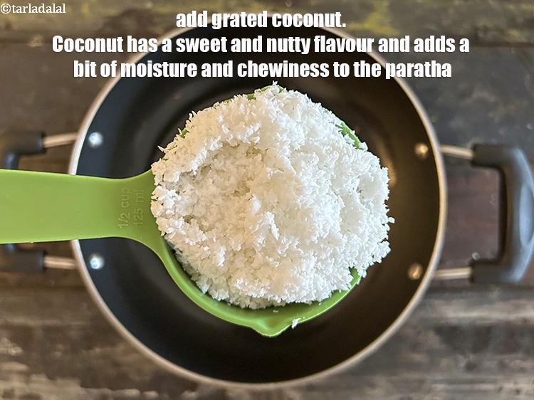 Step 16 – Add&nbsp;<meta charset="UTF-8" />1/2 cup&nbsp;<a href="glossary-grated-coconut-852i">grated coconut</a>.&nbsp;Coconut has a sweet and nutty flavor that complements well …
