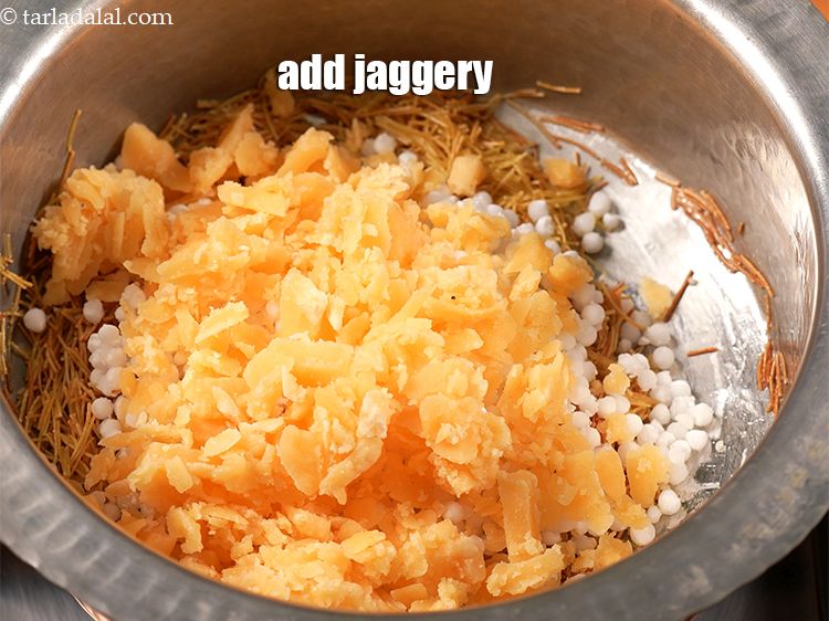 Step 6 – Add 1 cup jaggery.&nbsp;