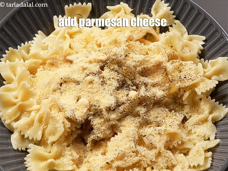 Step 6 – Add &frac14; cup <a href="https://www.tarladalal.com/glossary-parmesan-cheese-314i">parmesan cheese</a>.