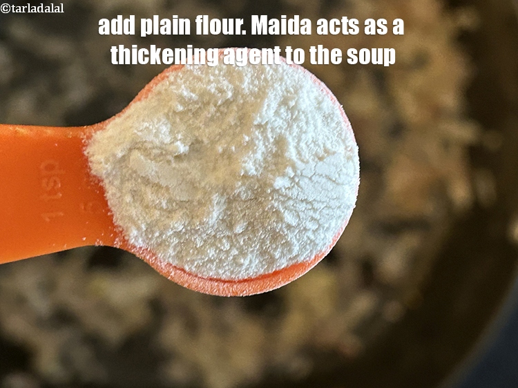 Step 7 – Add&nbsp;<meta charset="UTF-8" />1 1/2 tsp&nbsp;<a href="glossary-plain-flour-maida-188i">plain flour (maida)</a>.&nbsp;Plain flour acts as a thickening agent, helping …