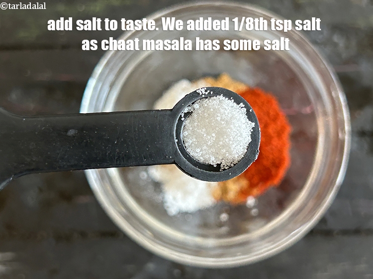 Step 6 – Add salt to taste. We added 1/8th&nbsp;tsp salt.