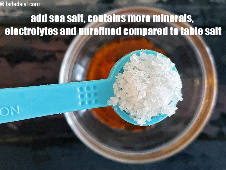 Step 13 – Add&nbsp;1/2 tsp sea salt. <u><em>Sea salt contains more minerals and electrolytes&nbsp;than regular salt.</em></u> Regular salt …