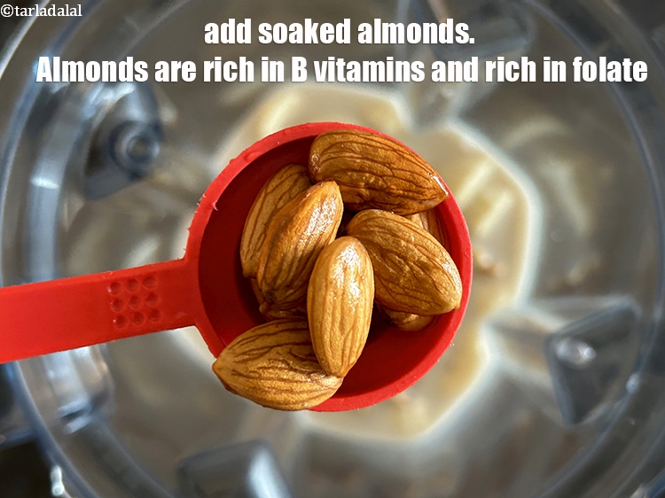 Step 14 – Add <strong>2&nbsp;tbsp</strong>&nbsp;soaked&nbsp;almonds (badam).&nbsp;<meta charset="UTF-8" />&nbsp;<a href="https://www.tarladalal.com/recipes-using-almonds-378">Almonds</a>&nbsp;are rich in&nbsp;<a href="https://www.tarladalal.com/recipes-for-B-Vitamins-1206">B complex</a>&nbsp;vitamins such as&nbsp;<a href="https://www.tarladalal.com/recipes-for-Rich-in-Vitamin-B1-Thiamine-1113">Vitamin B1, Thiamine</a>,&nbsp;<a …