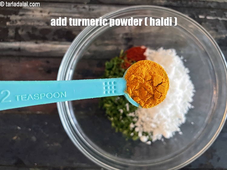 Step 7 – Add&nbsp;<meta charset="UTF-8" /><meta charset="UTF-8" />1/2 tsp&nbsp;<a href="glossary-turmeric-powder-haldi-645i">turmeric powder (haldi)</a>.
