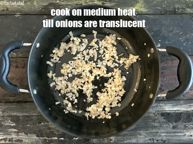 Step 6 – Saut&eacute; till onions are translucent.