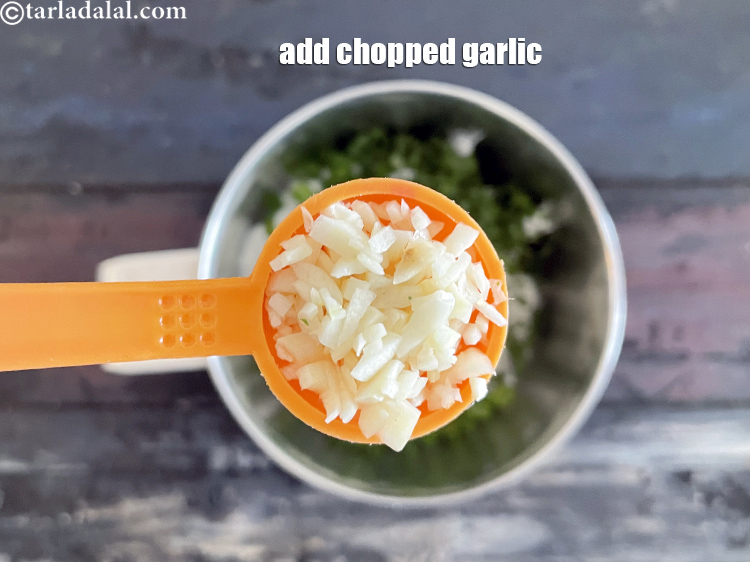 Step 10 – Add&nbsp;<meta charset="UTF-8" />1 1/2 tsp&nbsp;finely&nbsp;<a href="glossary-chopped-garlic-790i">chopped garlic (lehsun)</a>.