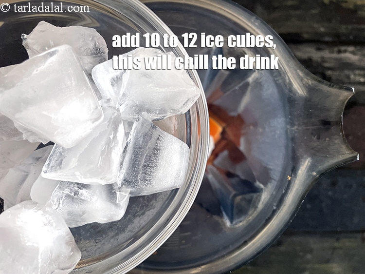 Step 16 – Add 10 to 12 ice cubes or crushed ice. This will chill the <strong>papaya coconut …