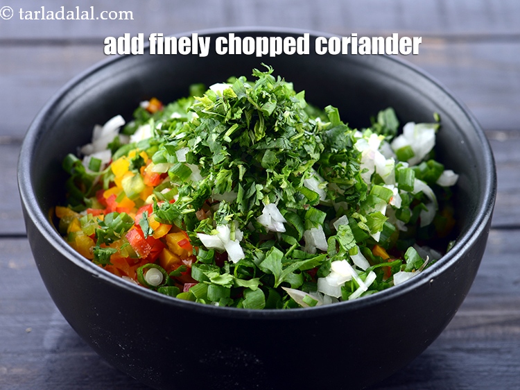 Step 6 – Add 2 tbsp finely <a href="https://www.tarladalal.com/glossary-chopped-coriander-783i">chopped coriander (dhania)</a>.