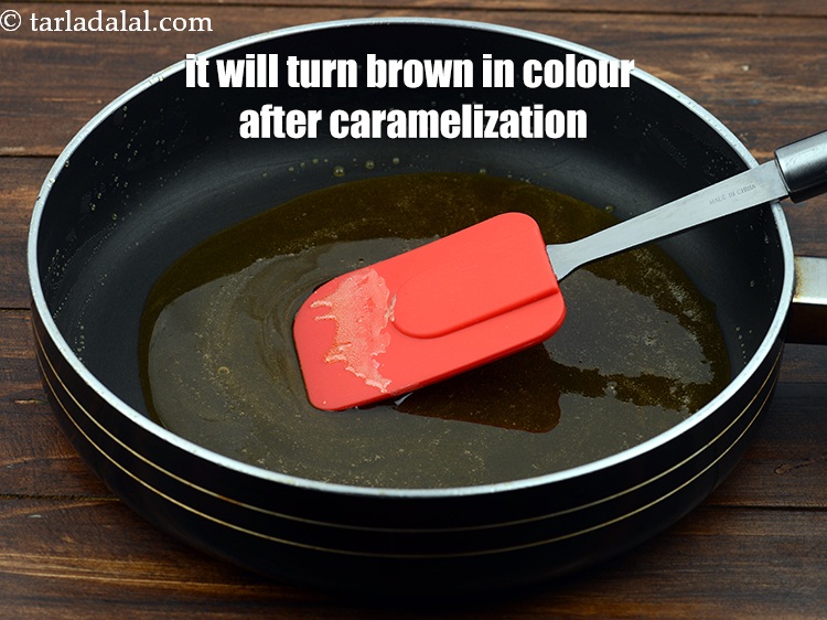 Step 6 – This is how it looks after caramelization. It will turn brown in colour.