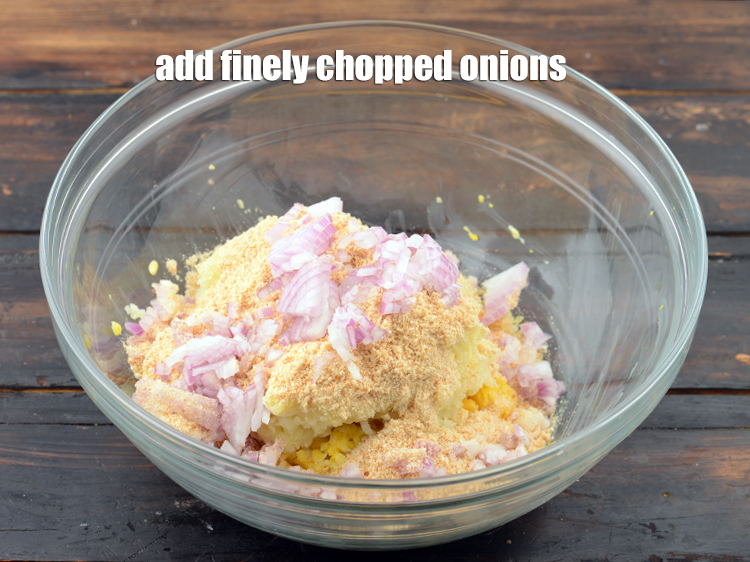 Step 6 – Add 1/4 cup&nbsp;finely&nbsp;<a href="https://www.tarladalal.com/glossary-chopped-onions-722i">chopped onions</a>.