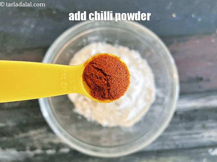 Step 10 – Add&nbsp;1/2 tsp&nbsp;<a href="glossary-chilli-powder-red-chilli-powder-339i">chilli powder</a>. <u><em>You can increase the chilli powder as we have kept it …