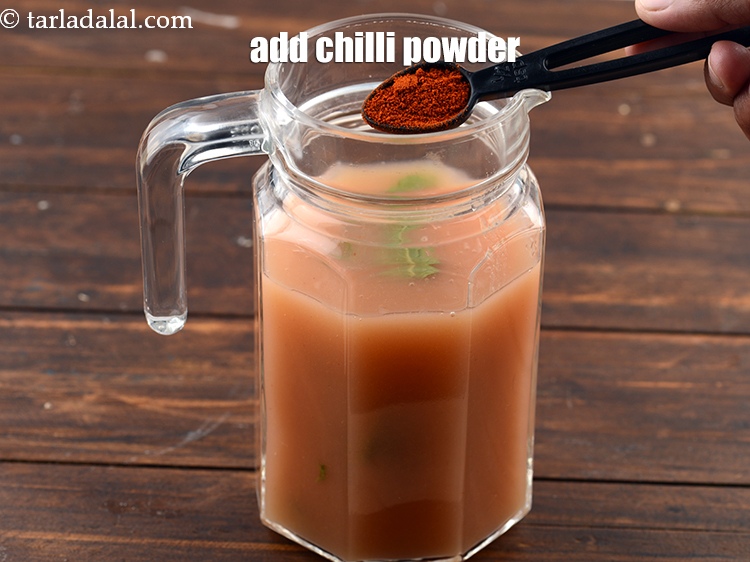 Step 6 – Add 1/4 tsp&nbsp;<a href="https://www.tarladalal.com/glossary-chilli-powder-red-chilli-powder-339i">chilli powder</a>.