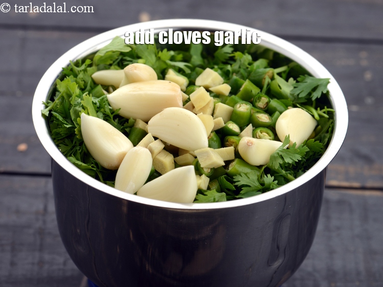 Step 11 – Add 8 to 10 cloves&nbsp;<a href="https://www.tarladalal.com/glossary-garlic-lehsun-lahsun-348i">garlic (lehsun)</a>
