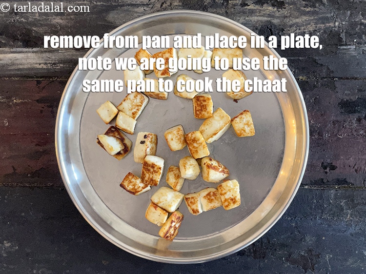 Step 16 – Remove the paneer from the pan as we are going to use the same pan …