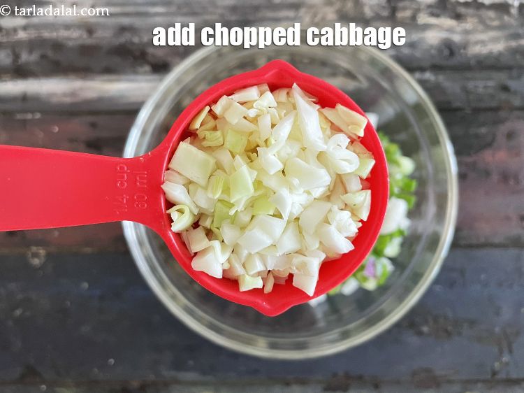 Step 23 – Add&nbsp;<meta charset="UTF-8" />1/4 cup&nbsp;<a href="glossary-chopped-cabbage-781i">chopped cabbage</a>.