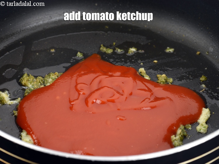 Step 7 – Add 1/2 cup <a href="https://www.tarladalal.com/glossary-tomato-ketchup-tomato-sauce-181i">tomato ketchup</a>.