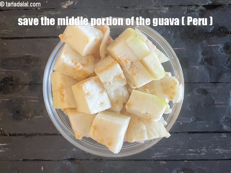 Step 8 – Save the middle portion of the guava.