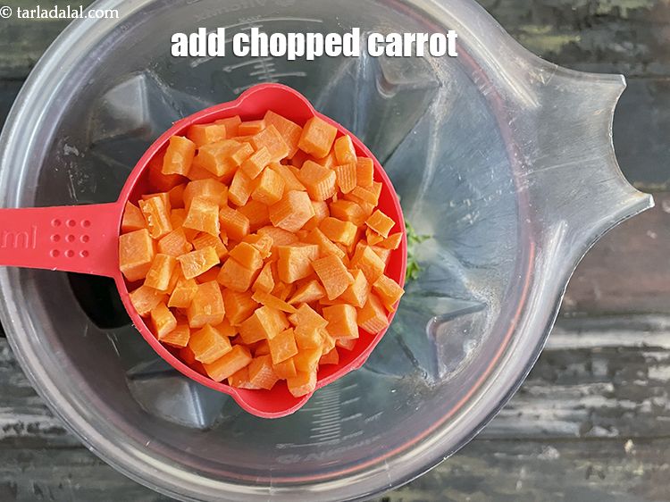 Step 7 – Add&nbsp;<meta charset="UTF-8" />1 cup&nbsp;roughly chopped&nbsp;<a href="glossary-carrot-gajar-gajjar-253i">carrot</a>.