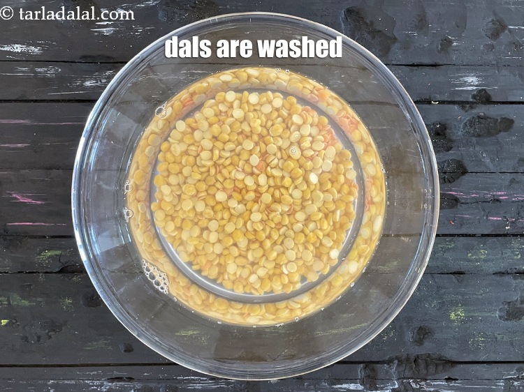 Step 7 – The dals are washed.
