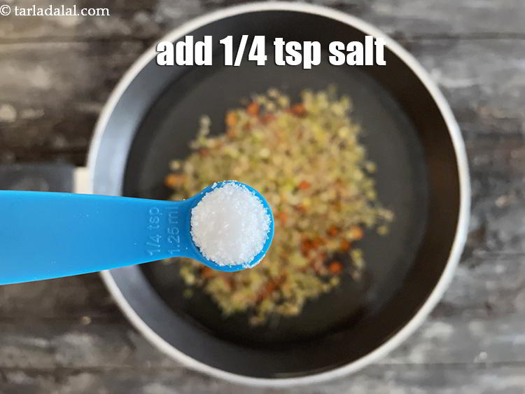 Step 5 – Add 1/4 tsp salt.