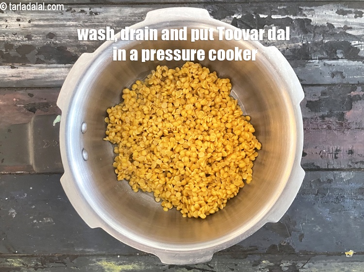 Step 6 – To make&nbsp;<strong>Gujarati dal recipe | Gujarati toovar dal | Gujarati tuvar dal |</strong>&nbsp;first wash the …