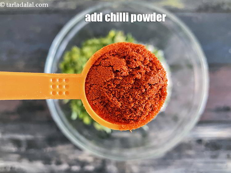 Step 6 – Add&nbsp;<meta charset="UTF-8" />1 tsp&nbsp;<a href="glossary-chilli-powder-red-chilli-powder-339i">chilli powder</a>.