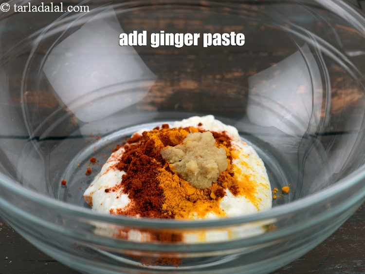 Step 7 – Add &frac12; tsp <a href="https://www.tarladalal.com/glossary-ginger-paste-adrak-ki-paste-457i">ginger (adrak) paste</a>.