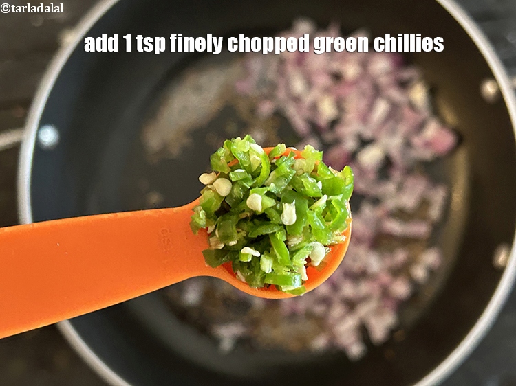 Step 7 – <meta charset="UTF-8" /> Add 1&nbsp;tsp finely chopped green chillies.