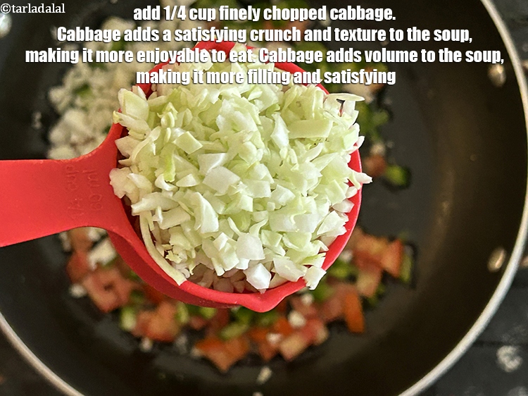 Step 12 – Add&nbsp;<meta charset="UTF-8" />1/4 cup&nbsp;finely&nbsp;<a href="glossary-chopped-cabbage-781i">chopped cabbage</a>.&nbsp;<meta charset="UTF-8" />Cabbage adds a satisfying crunch and texture to …